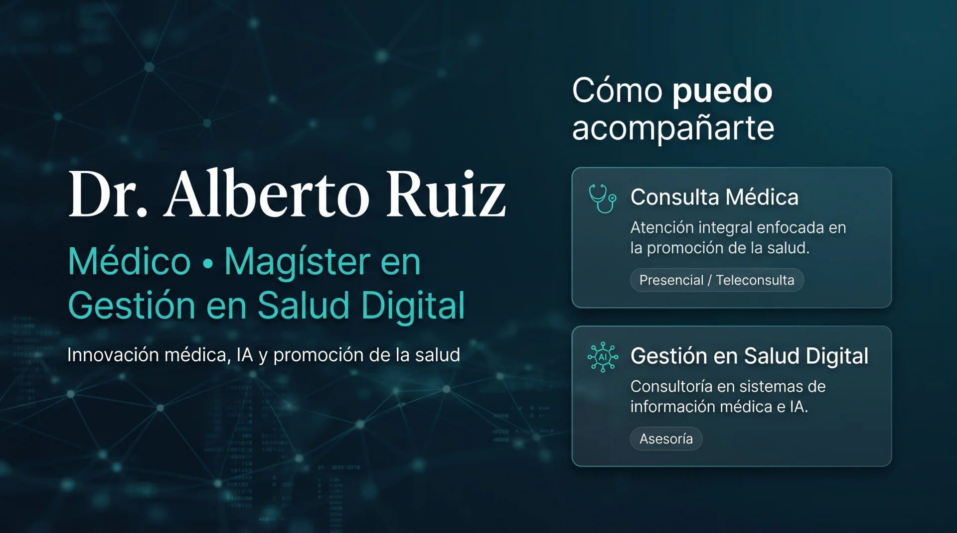 Portada profesional de Dr. Alberto Ruiz