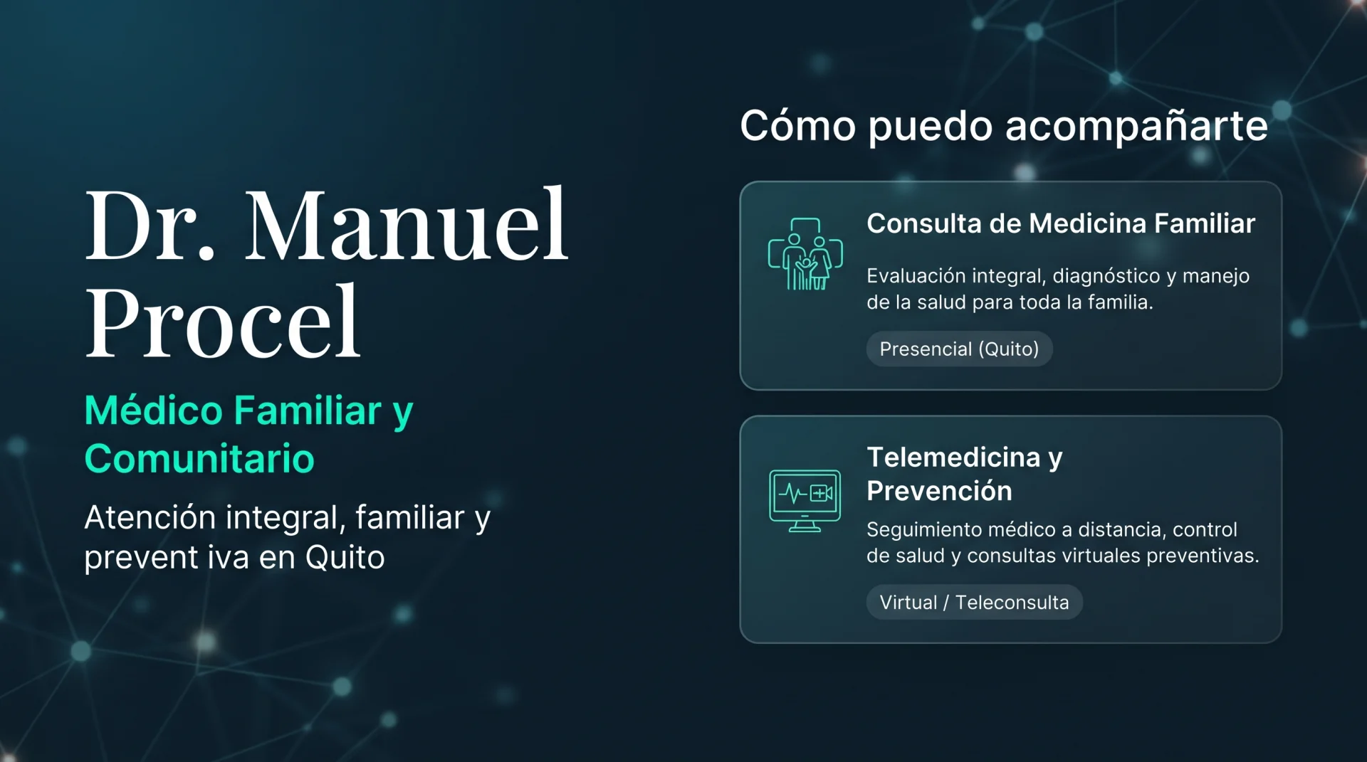 Portada profesional de Dr. Manuel Procel